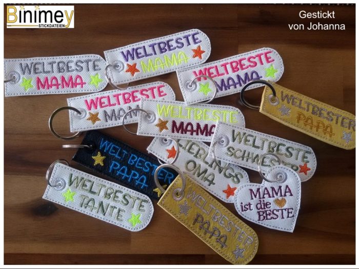 Stickdatei Schlüsselanhänger Weltbeste [Digital] – Bild 5