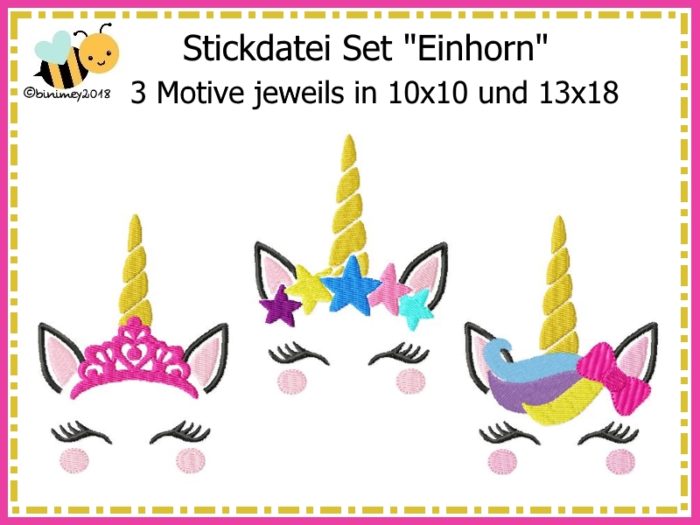 Stickdatei Set Einhorn [Digital]
