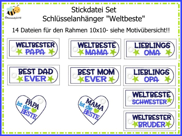 Stickdatei Schlüsselanhänger Weltbeste [Digital]