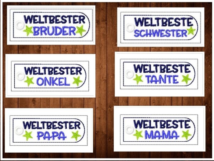 Stickdatei Schlüsselanhänger Weltbeste [Digital] – Bild 4
