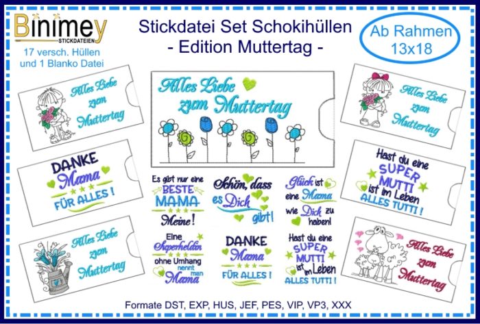 Stickdatei Schokoladenhülle Muttertag [Digital]