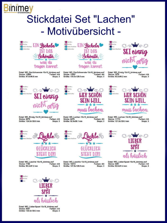 Stickdatei Set Lachen [Digital] – Bild 2