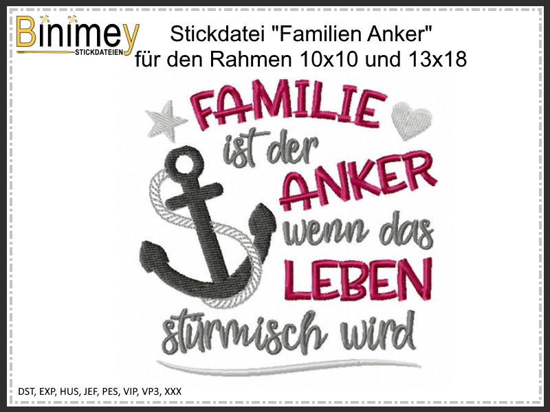 Stickdatei ist der Anker Binimey