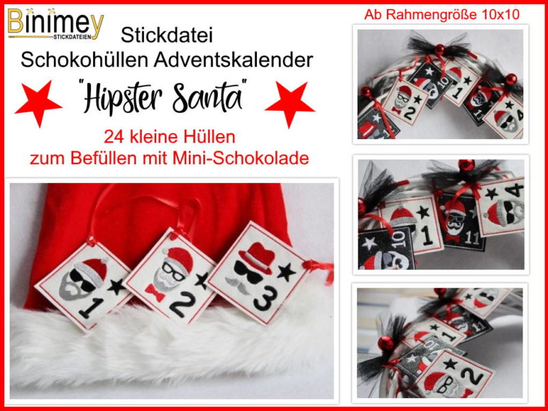 Stickdatei Adventskalender Hipster Fur Manner Binimey