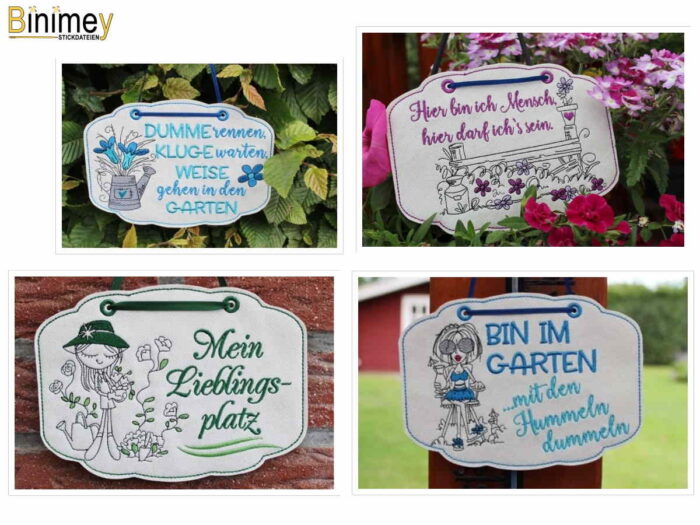 Stickdatei Set Gartenschilder - Mix [Digital] – Bild 3