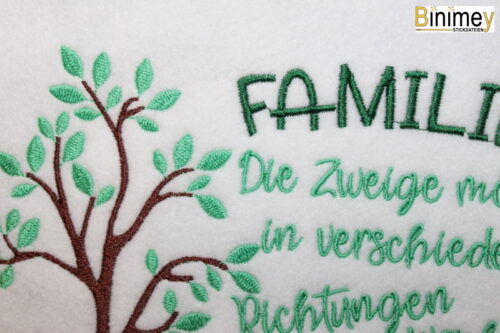 Stickdatei Familie 3 Die Wurzeln halten alles zusammen Binimey