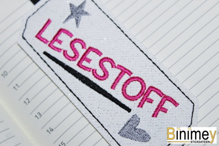 Stickdatei Lesezeichen mit Gummiband - Worte [Digital] – Bild 8