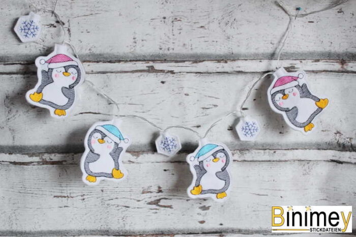 Stickdatei LED Lichterkette Weihnachts Pinguin [Digital] – Bild 3