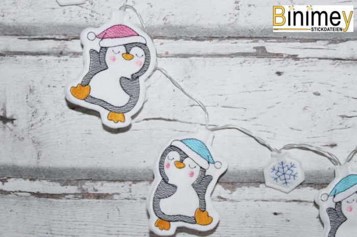 Stickdatei LED Lichterkette Weihnachts Pinguin [Digital] – Bild 4