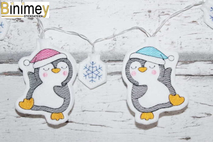 Stickdatei LED Lichterkette Weihnachts Pinguin [Digital] – Bild 6