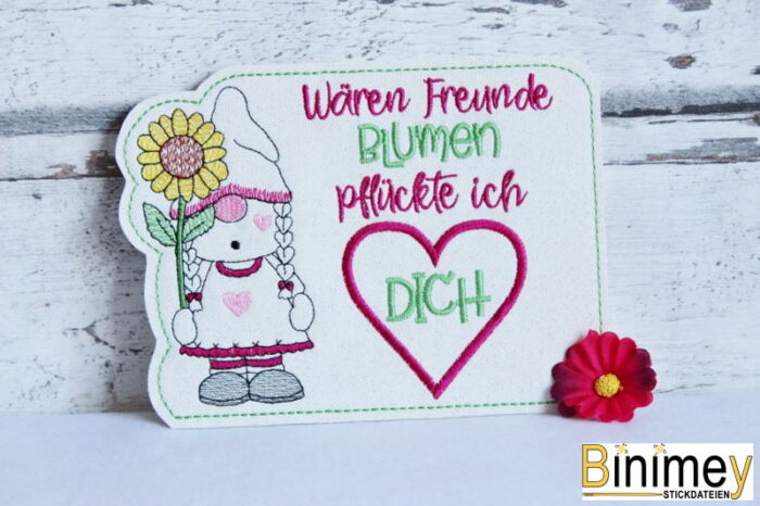Stickdatei Mugrug Gnomie Girl mit Sonnenblume [Digital] – Bild 7