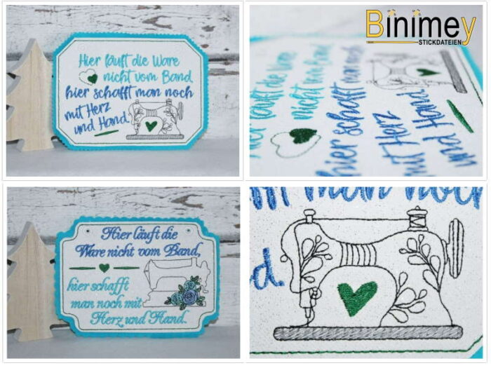 Stickdatei Schild "Mit Herz und Hand" [Digital] – Bild 3