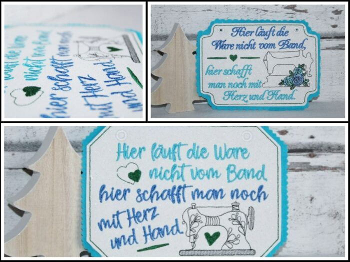 Stickdatei Schild "Mit Herz und Hand" [Digital] – Bild 4