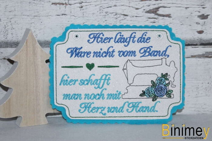 Stickdatei Schild "Mit Herz und Hand" [Digital] – Bild 5