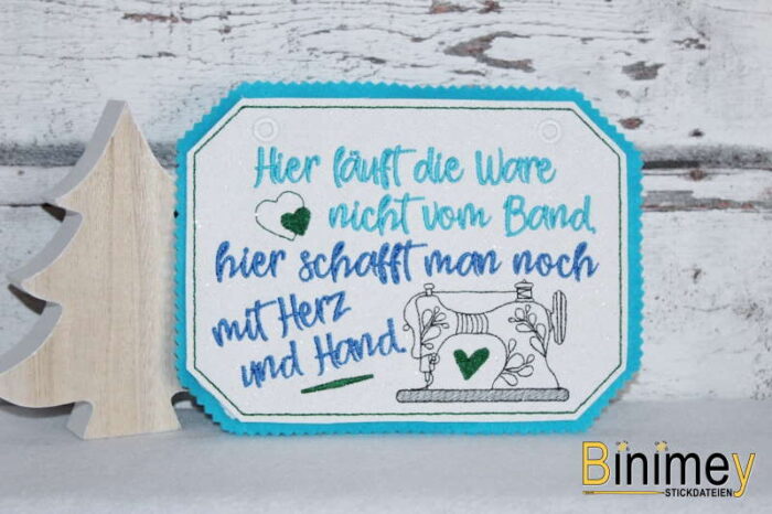 Stickdatei Schild "Mit Herz und Hand" [Digital] – Bild 6