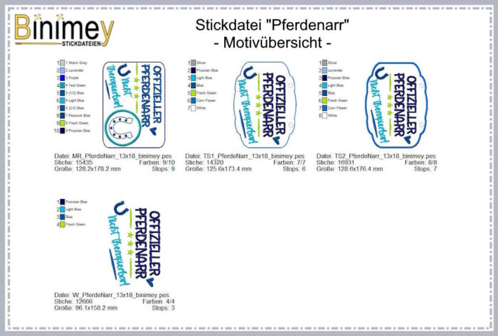 Stickdatei Pferdenarr - nicht therapierbar [Digital] – Bild 2