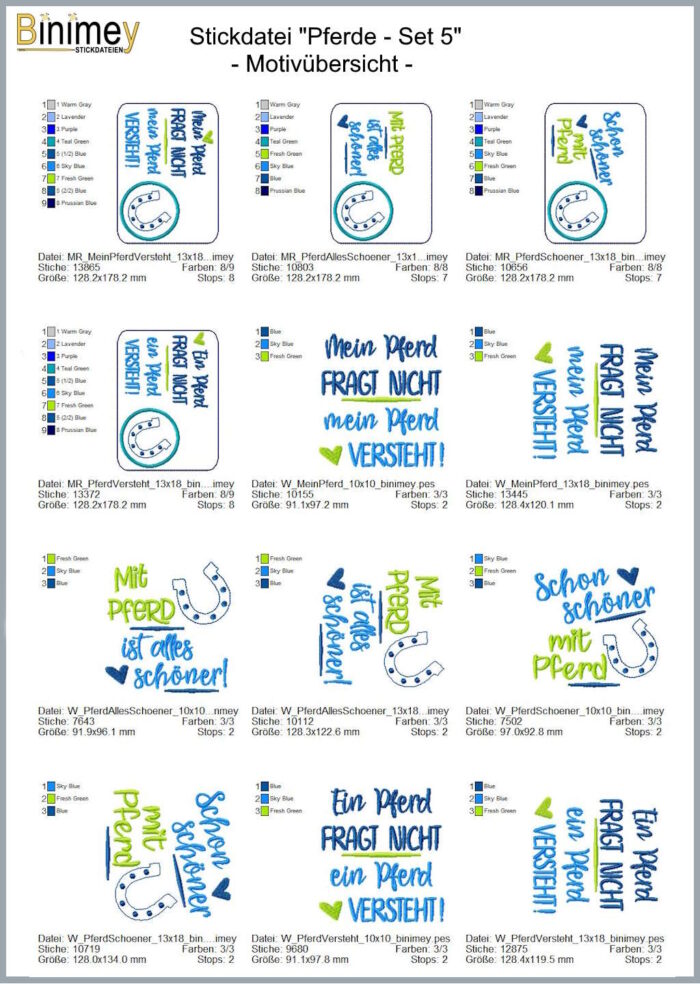 Stickdatei Pferde - Set Nr. 5 [Digital] – Bild 2