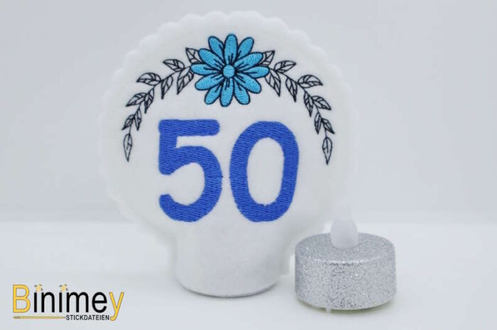 Stickdatei Blume und Kranz mit Geburtstagszahlen [Digital] – Bild 13