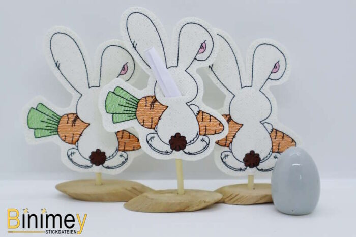 Stickdatei Geldgeschenk Stabdesign Anhänger Hase von hinten [Digital] – Bild 4