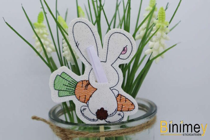 Stickdatei Geldgeschenk Stabdesign Anhänger Hase von hinten [Digital] – Bild 5