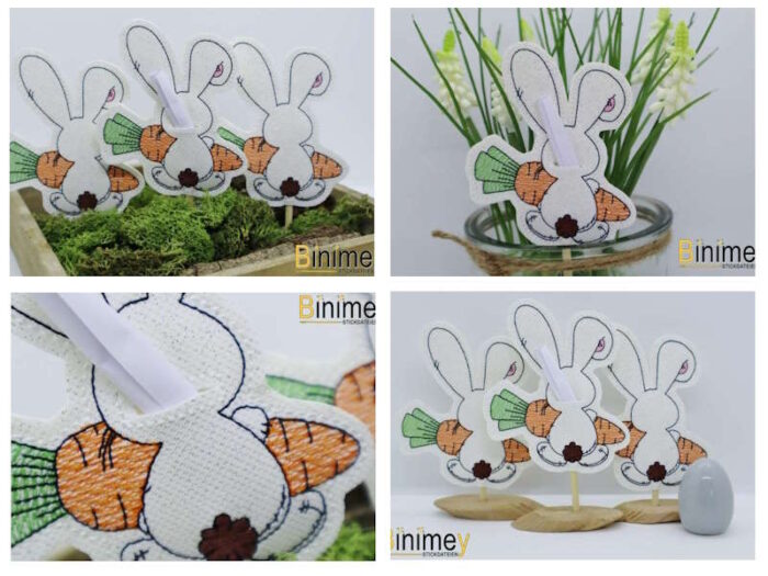 Stickdatei Geldgeschenk Stabdesign Anhänger Hase von hinten [Digital] – Bild 7