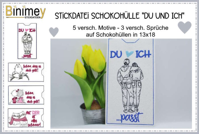 Stickdatei Schokohülle Du und Ich [Digital]