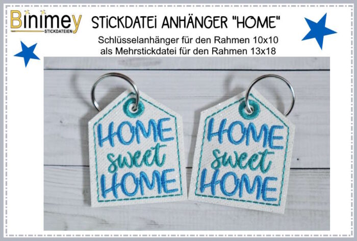 Stickdatei Schlüsselanhänger Home [Digital]