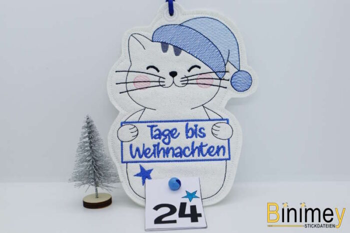 Stickdatei Countdown Kalender "Weihnachtskatze" [Digital] – Bild 4