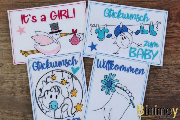 Stickdatei Karten zur Geburt [Digital] – Bild 8