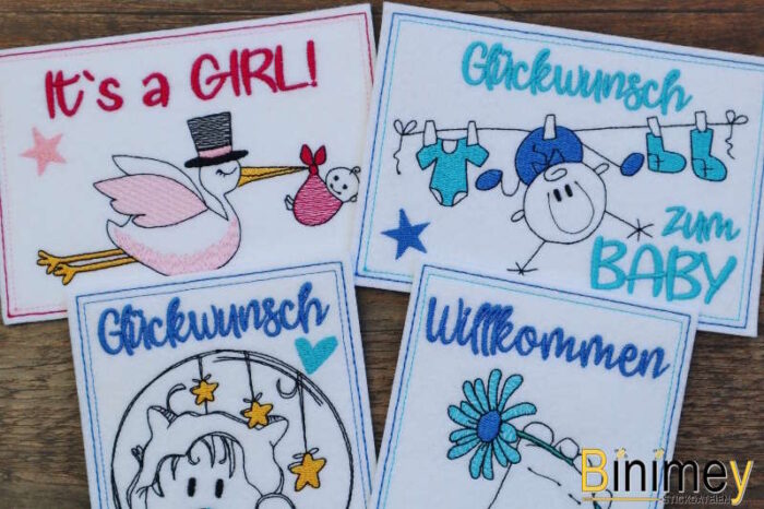 Stickdatei Karten zur Geburt [Digital] – Bild 9