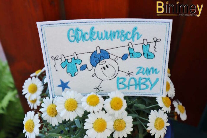 Stickdatei Karten zur Geburt [Digital] – Bild 6