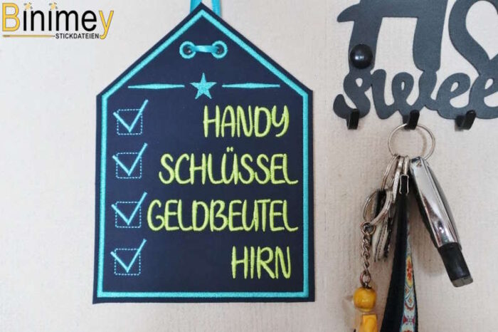 Stickdatei ITH Türschild Checkliste [Digital] – Bild 5