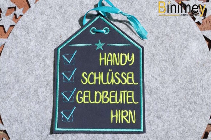 Stickdatei ITH Türschild Checkliste [Digital] – Bild 7