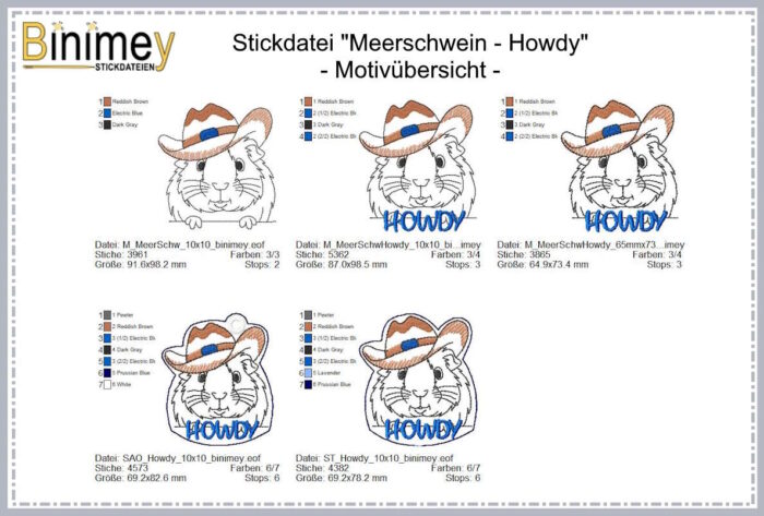 Stickdatei  Meerschweinchen Howdy [Digital] – Bild 2