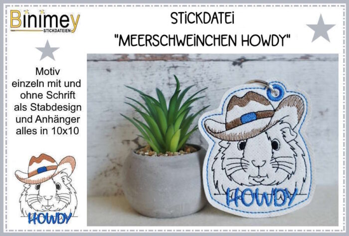Stickdatei  Meerschweinchen Howdy [Digital]