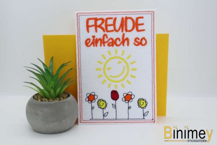 Stickdatei Worte für Grußkarten Edition "Freude" [Digital] – Bild 4