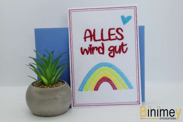 Stickdatei Worte für Grußkarten Edition "Bunter Mix" [Digital] – Bild 4