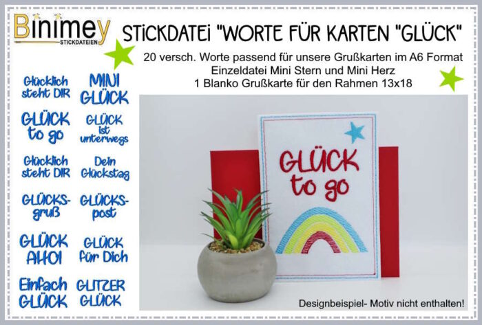 Stickdatei Worte für Grußkarten SPARPAKET [Digital] – Bild 5