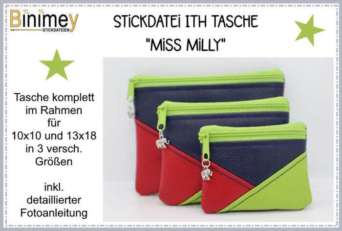 Stickdatei ITH Tasche Miss Milly [Digital]