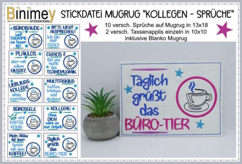 Stickdatei Mugrug Kollegensprüche [Digital]