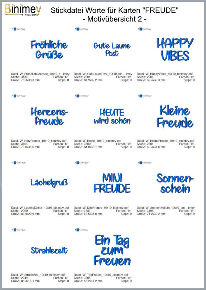 Stickdatei Worte für Grußkarten SPARPAKET [Digital] – Bild 10