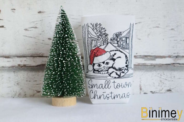 Stickdatei Small Town Christmas - Christmas Cat [Digital] – Bild 3