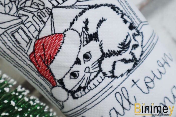Stickdatei Small Town Christmas - Christmas Cat [Digital] – Bild 4