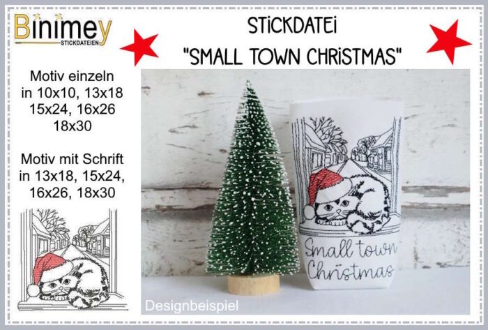 Stickdatei Small Town Christmas - Christmas Cat [Digital]