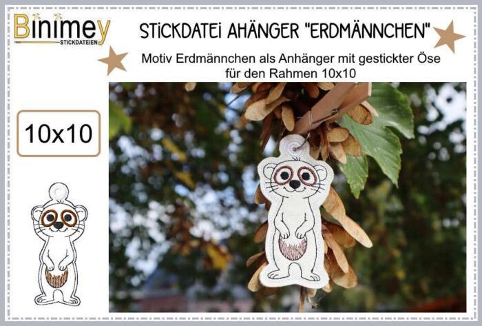 Stickdatei  Anhänger Erdmännchen [Digital]