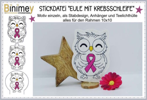Stickdatei Kleine Eule mit Krebsschleife [Digital]