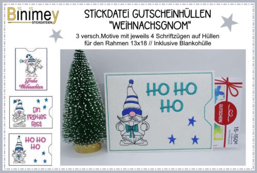Stickdatei Gutschein - Hüllen  Weihnachtsgnome [Digital]