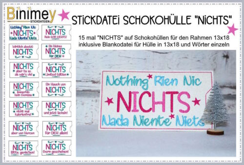 Stickdatei Schokohülle NICHTS [Digital]