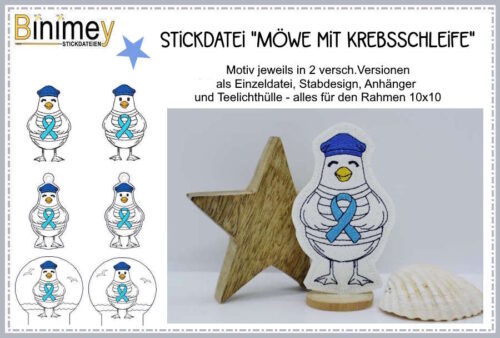 Stickdatei Möwe mit Krebsschleife [Digital]